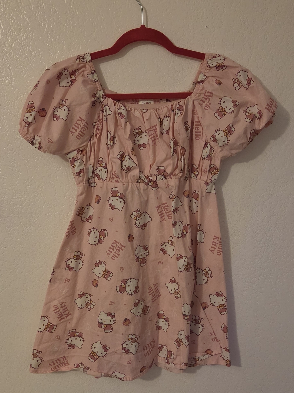 Hello Kitty Light Pink Puff Sleeve Tunic Dress